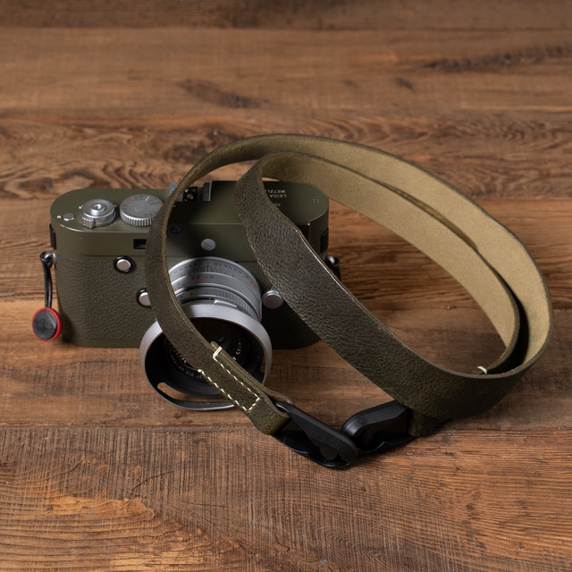 Full Leather Camera Neck Strap 001 Tapered (Peak Design Anchor Link)